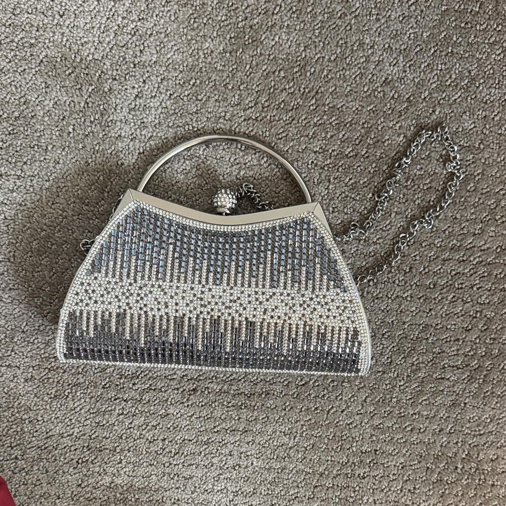 Silver Studded Clutch Bag
